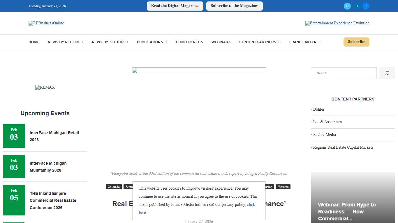 Real Estate Industry Displays ‘Uneven Performance’ Heading Into 2026, Says IRR - REBusinessOnline